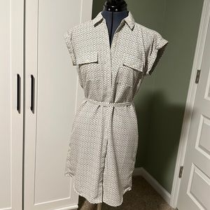 Express Casual Dress Green and White